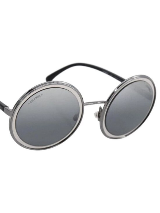 CHANEL Sunglasses metal Black CC Auth 166249V main image 9